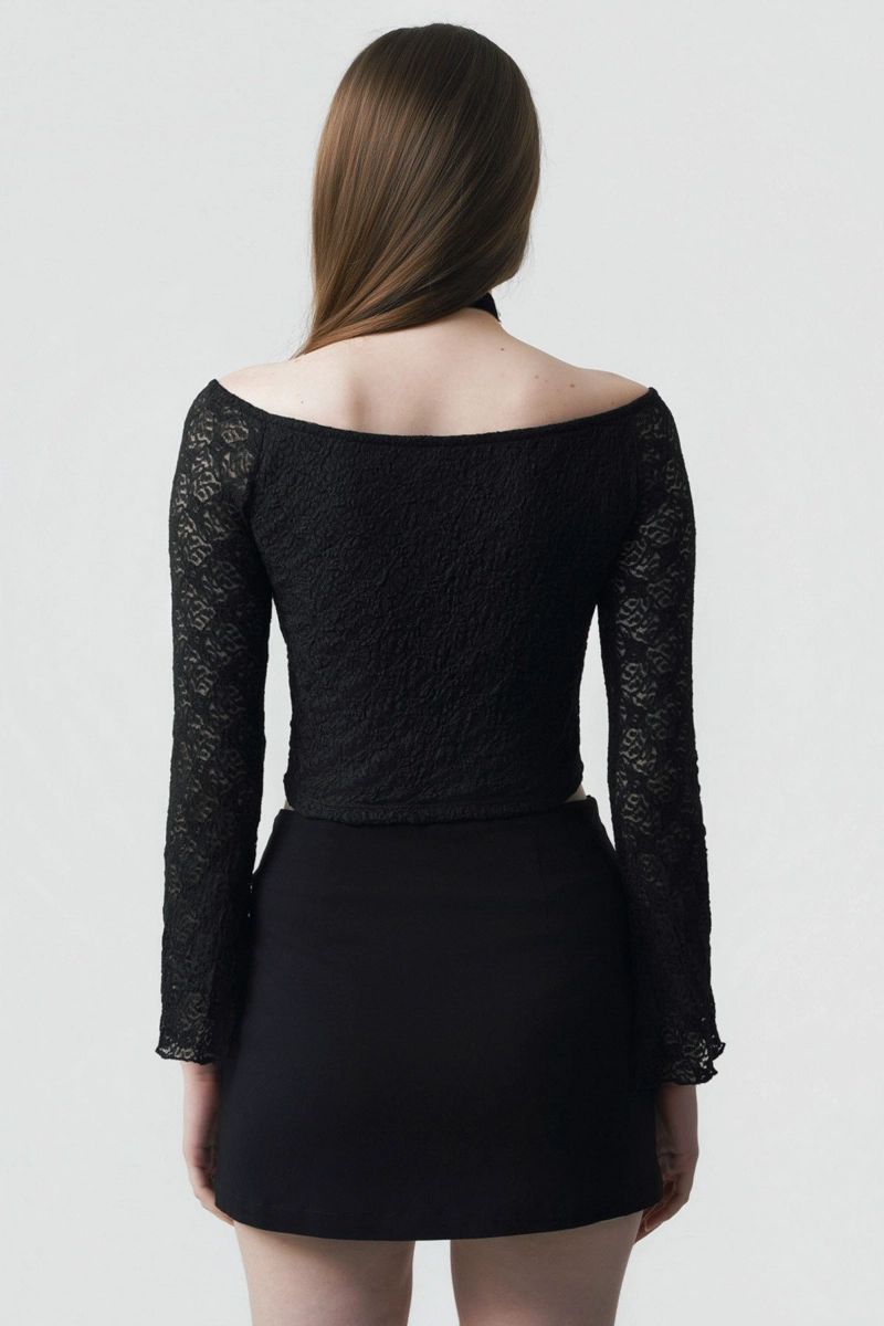 POLERA MUJER AJUSTADO NEGRO - 3