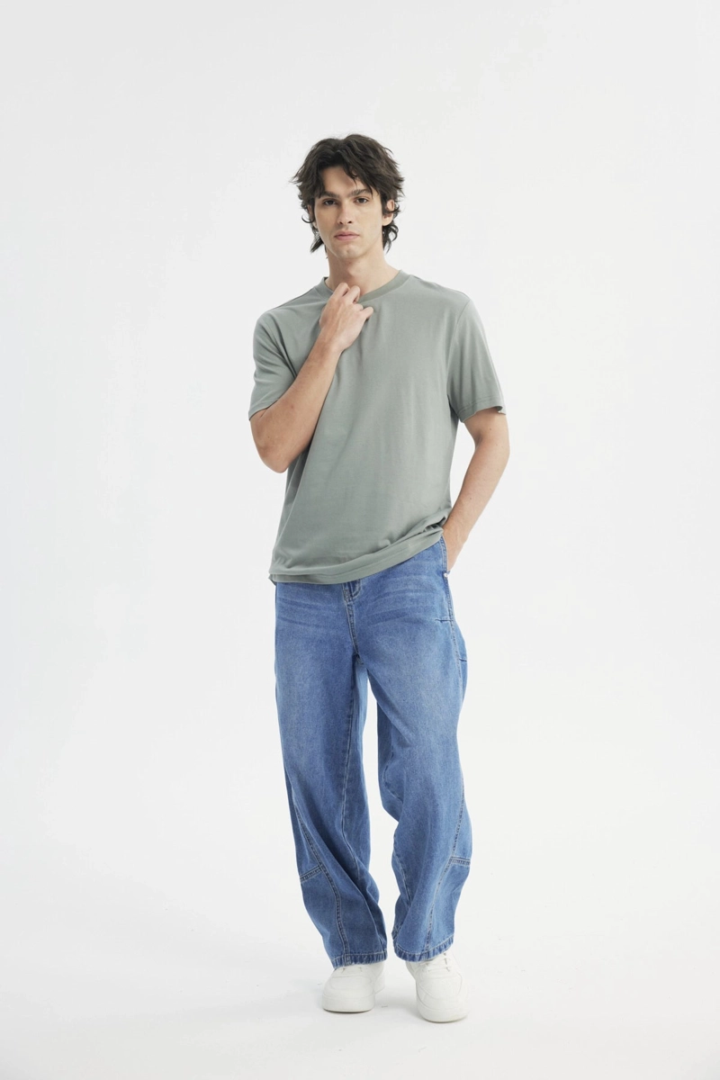 POLERA HOMBRE REGULAR VERDE PIEDRA - 4