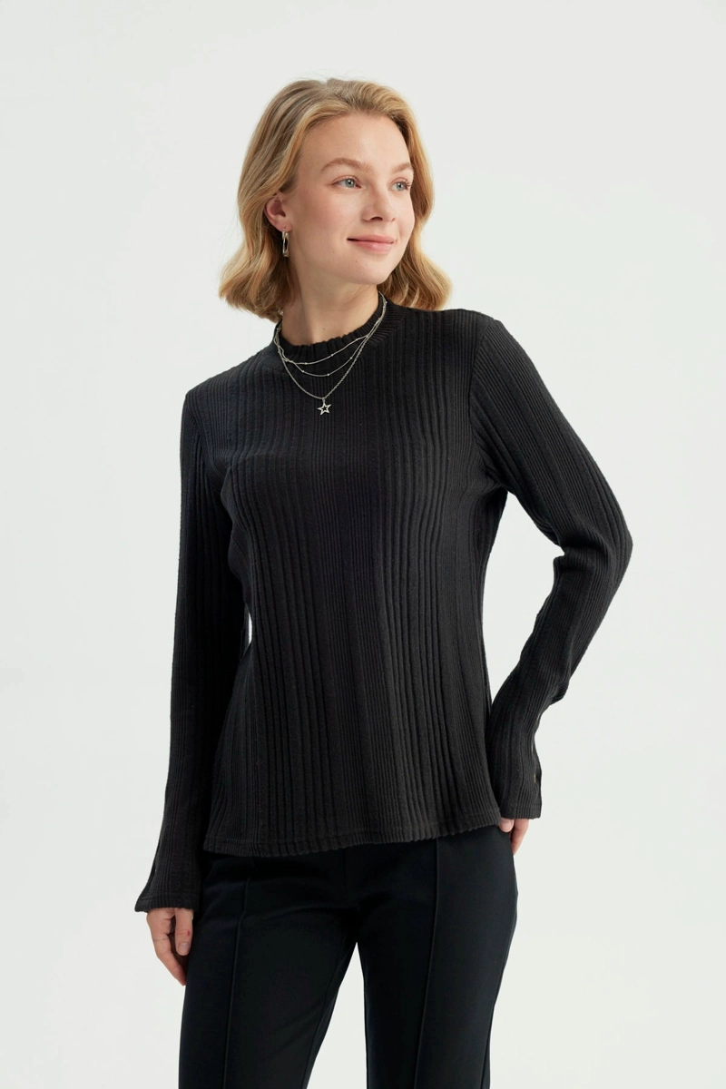 POLERA MUJER AJUSTADO NEGRO - 1