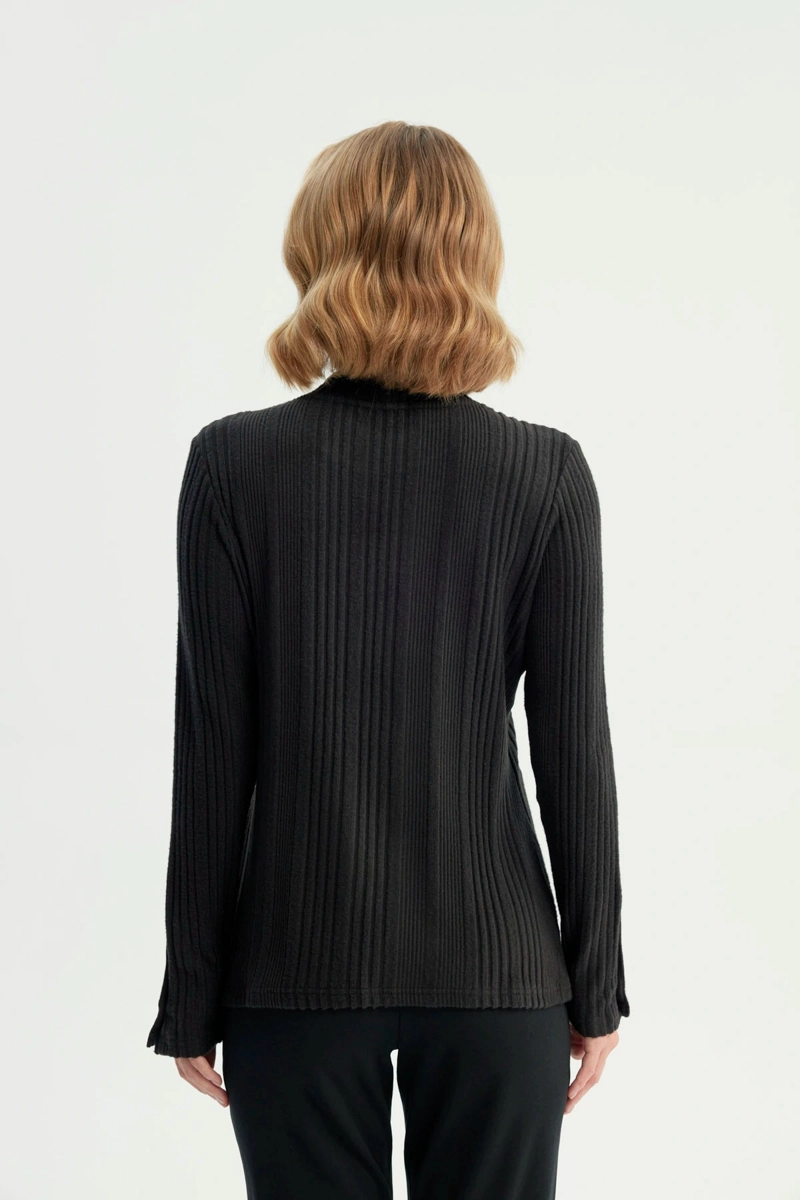 POLERA MUJER AJUSTADO NEGRO - 3