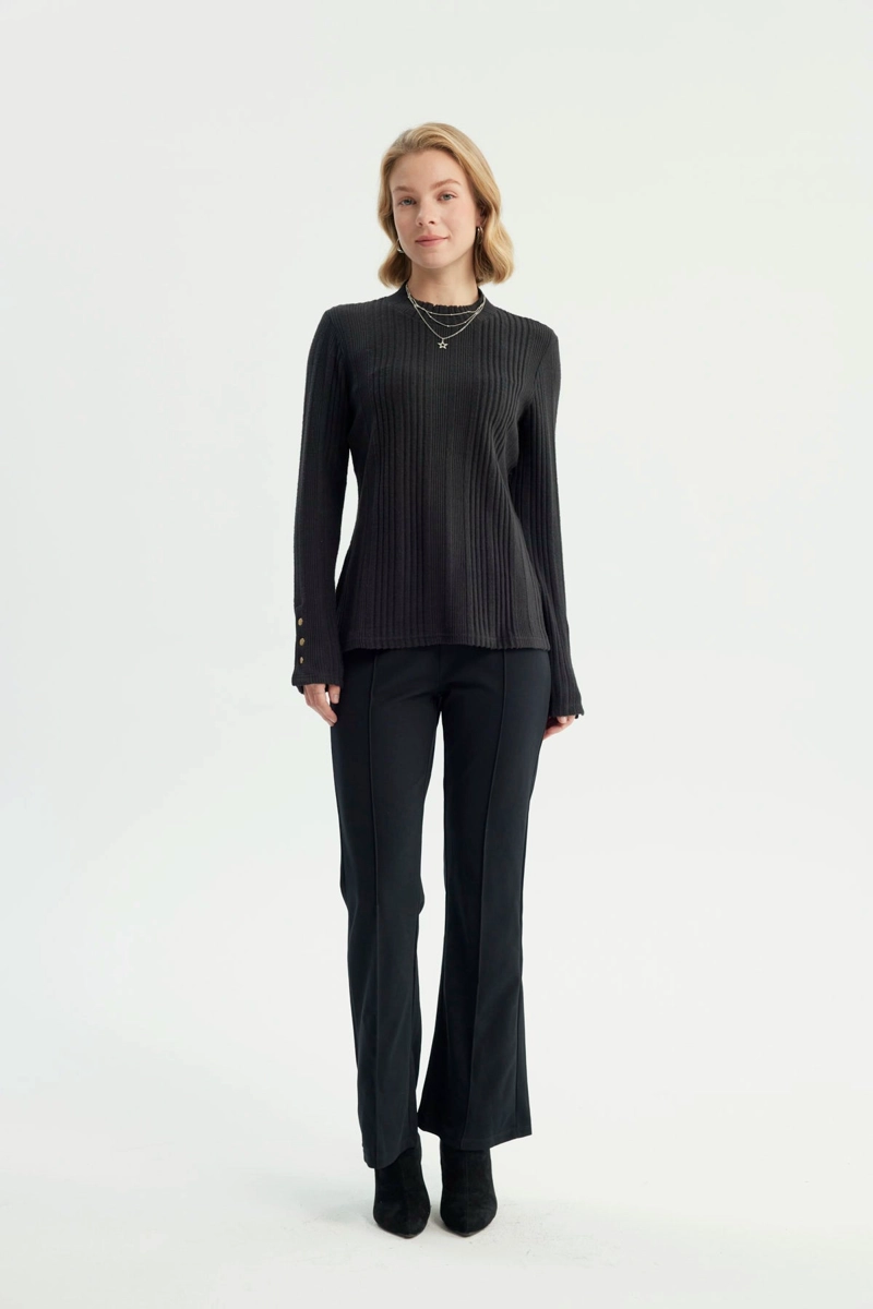 POLERA MUJER AJUSTADO NEGRO - 4