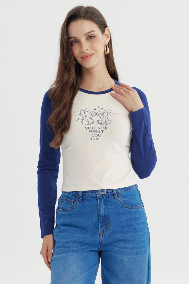 POLERA MUJER LILO & STITCH BEIGE - 1