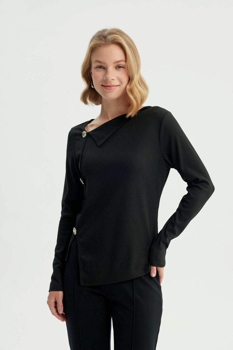 POLERA MUJER REGULAR NEGRO - 1