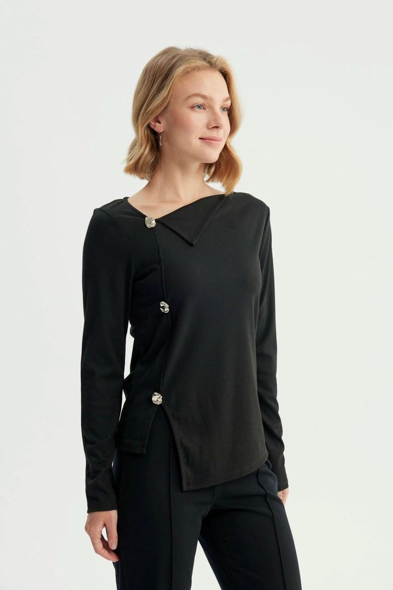 POLERA MUJER REGULAR NEGRO - 2