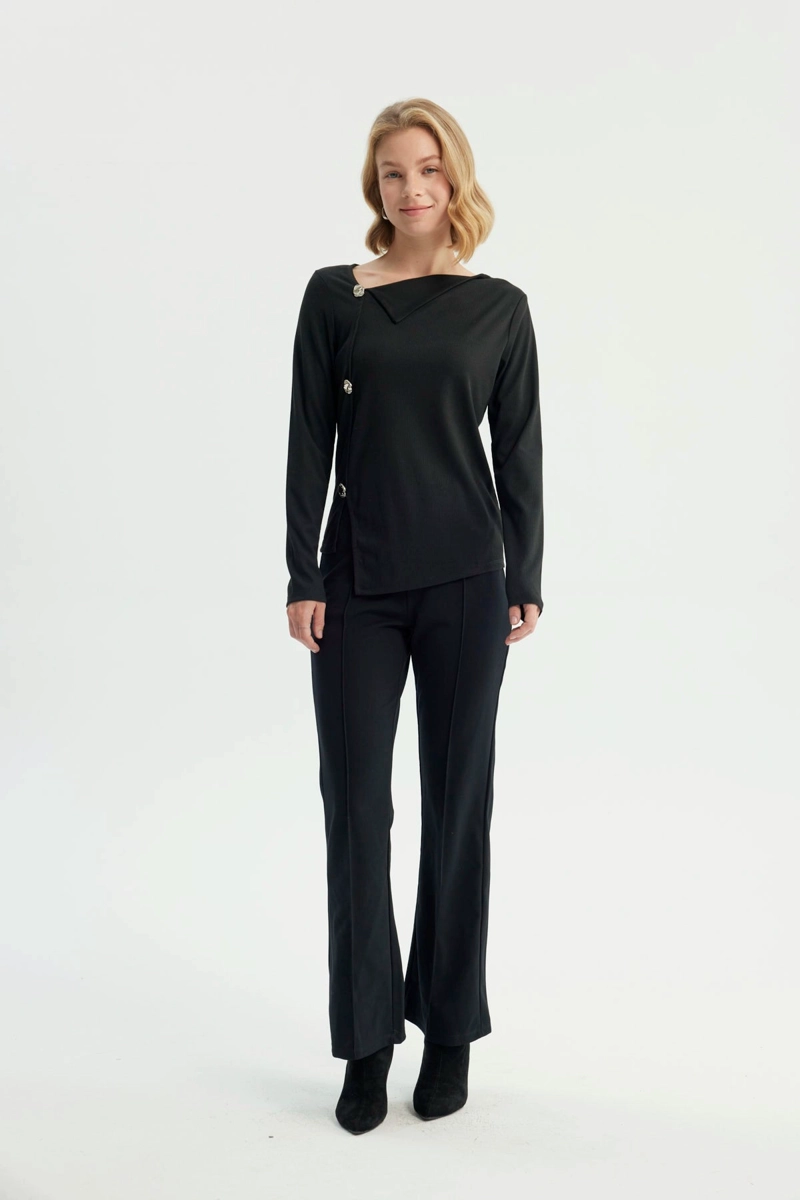 POLERA MUJER REGULAR NEGRO - 4