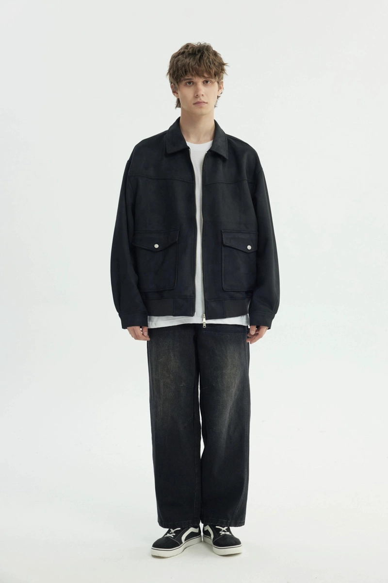 CHAQUETA HOMBRE OVERSIZE NEGRO - 4