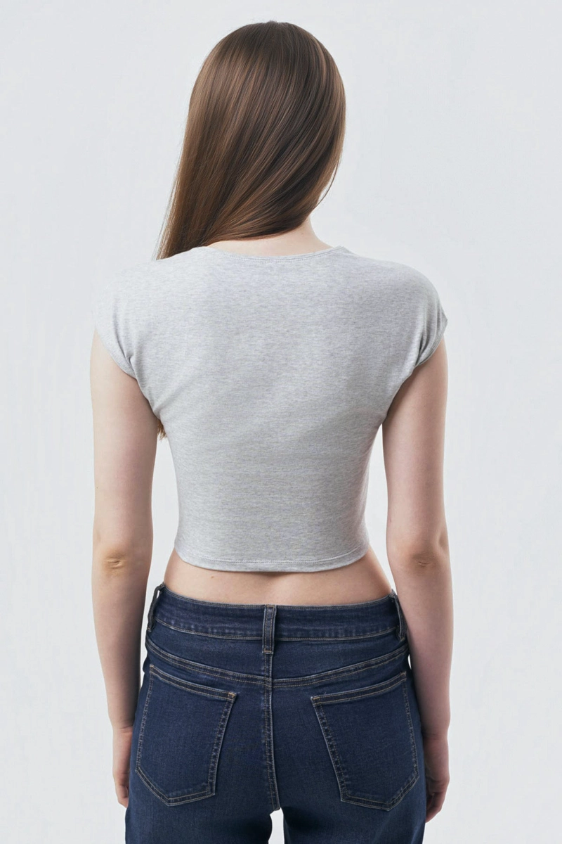 POLERA MUJER TIGHT GRIS MELANGE - 3