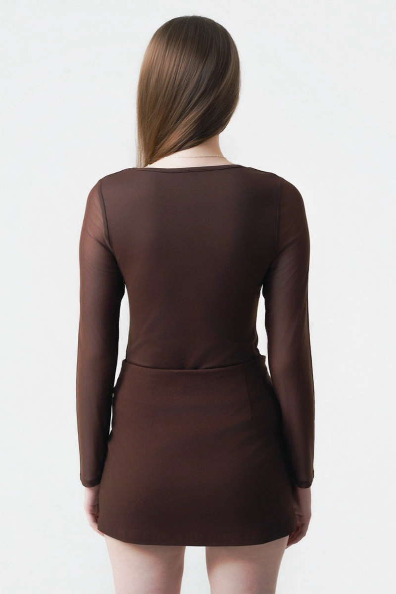 POLERA AJUSTADA MUJER CHOCOLATE - 3