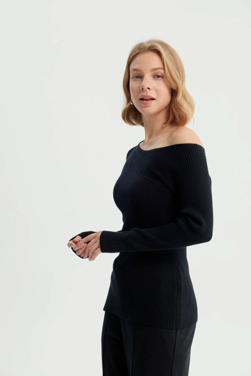 SWEATER MUJER BLOQUES NEGRO - 2