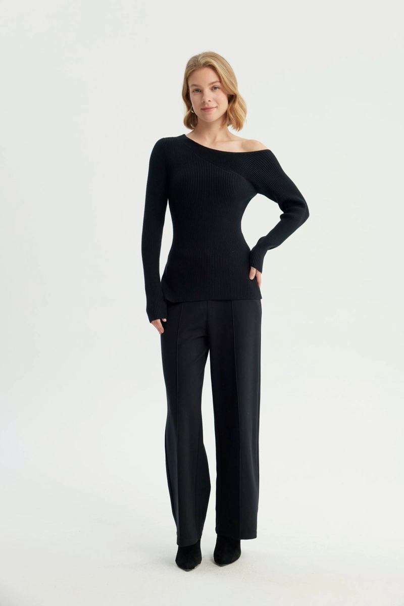 SWEATER MUJER BLOQUES NEGRO - 4