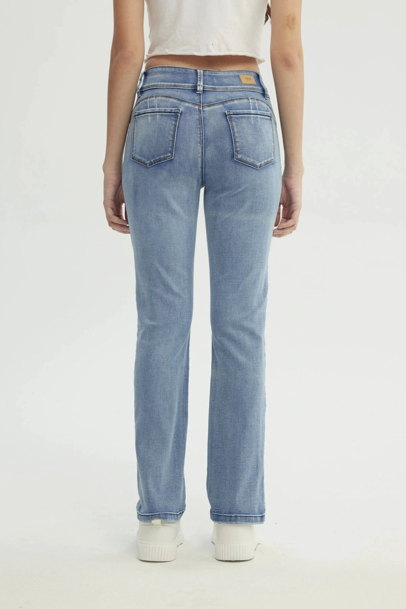 JEANS MUJER CALCE RECTO AZUL - 3