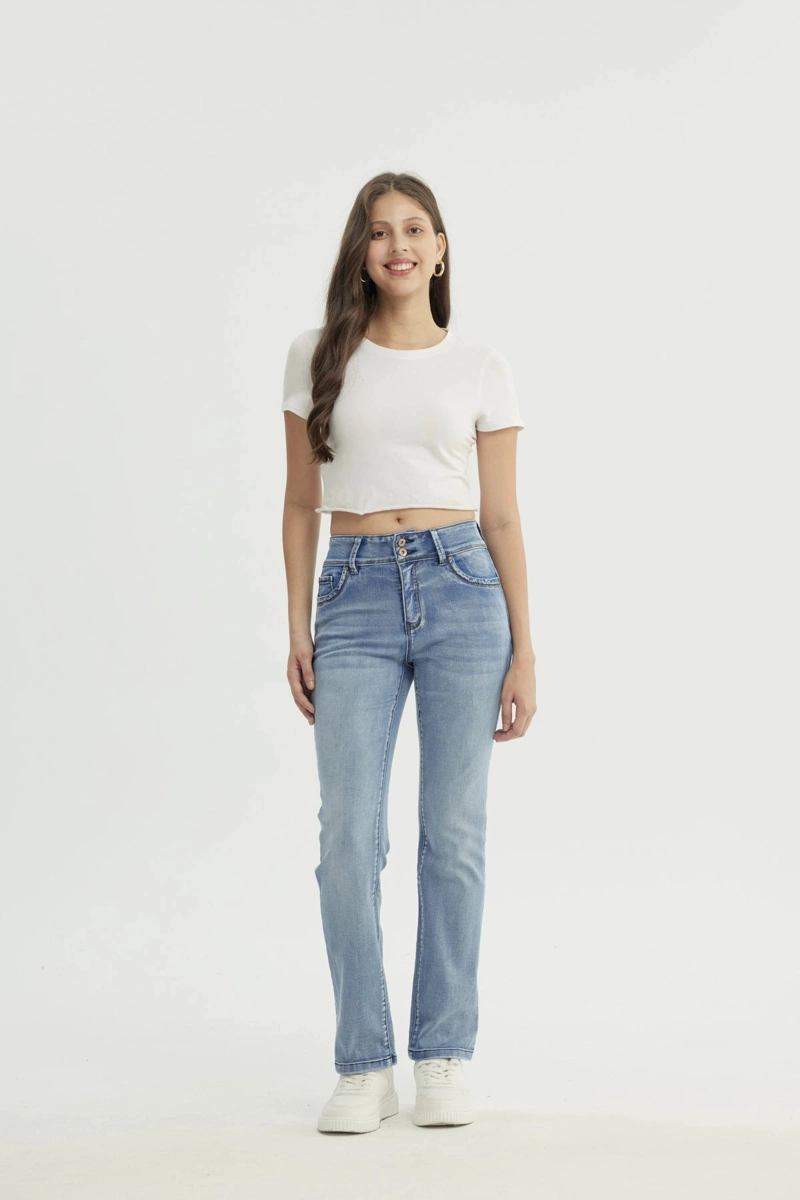 JEANS MUJER CALCE RECTO AZUL - 4