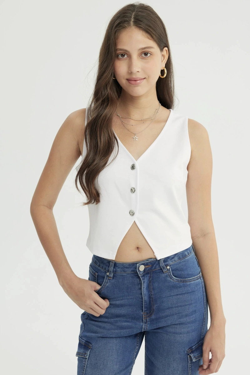 BLAZER MUJER SLIM BLANCO - 1