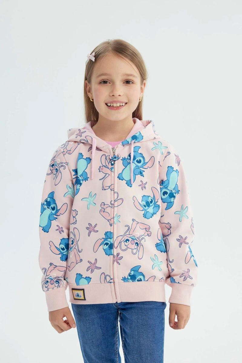 POLERON NIÑA LILO AND STITCH ROSADO - 1