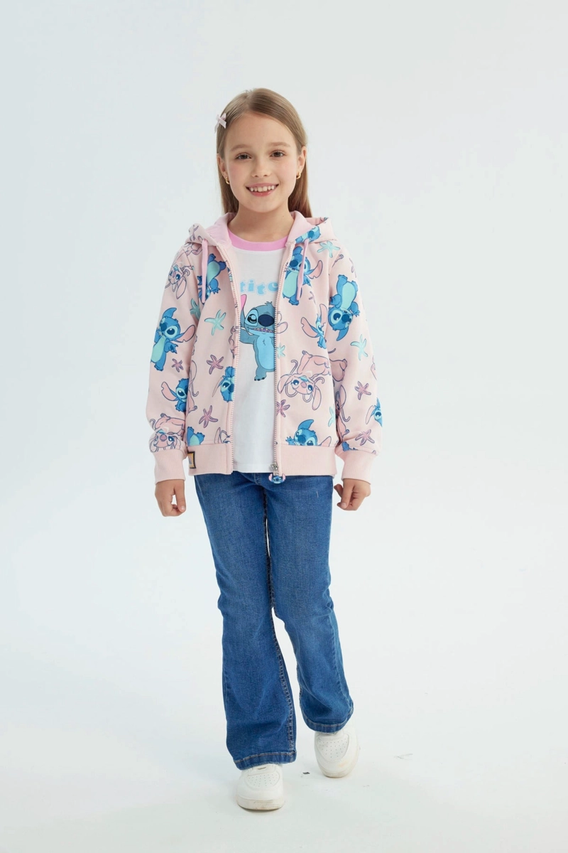 POLERON NIÑA LILO AND STITCH ROSADO - 4