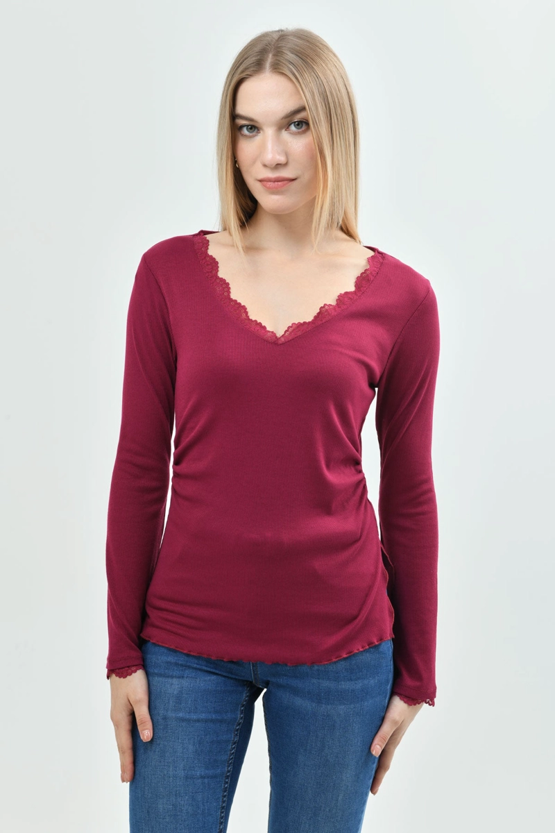 POLERA MUJER AJUSTADO FUCSIA - 1