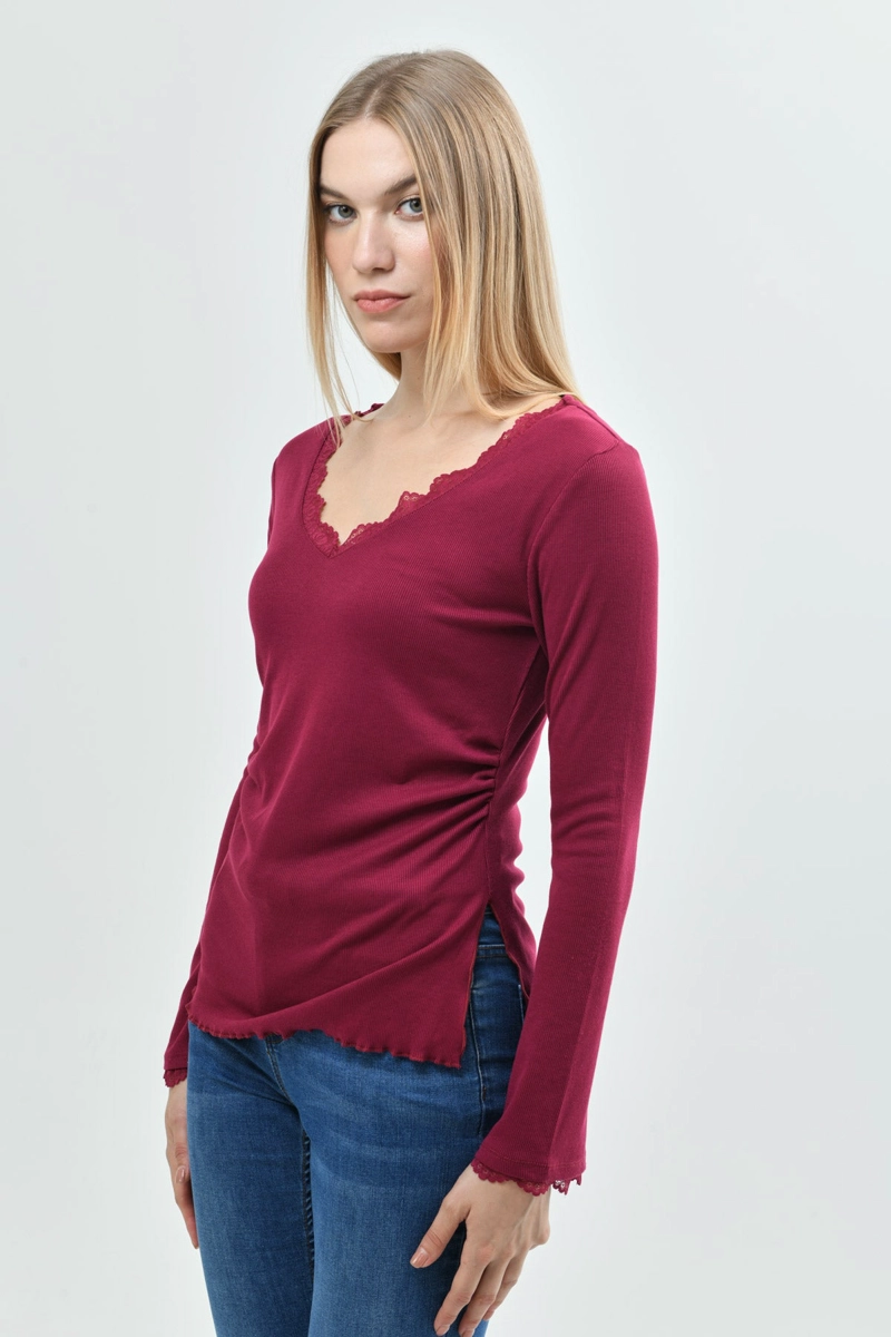POLERA MUJER AJUSTADO FUCSIA - 2