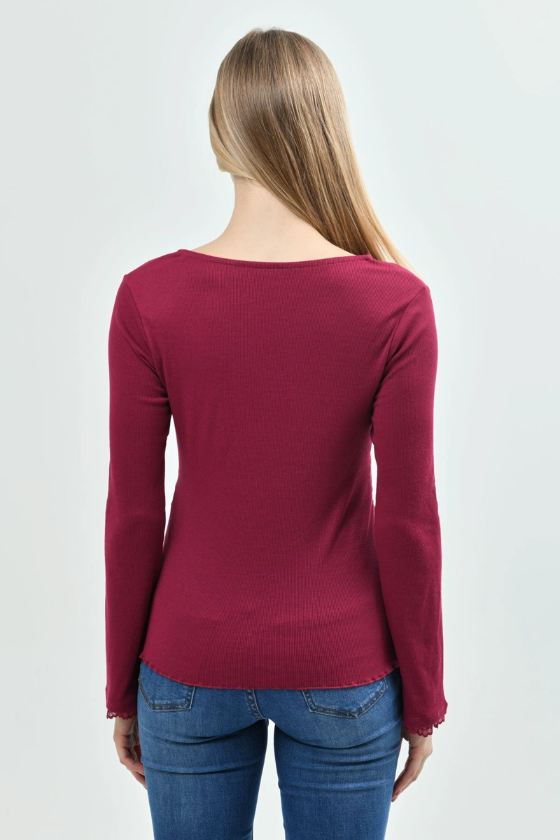 POLERA MUJER AJUSTADO FUCSIA - 3
