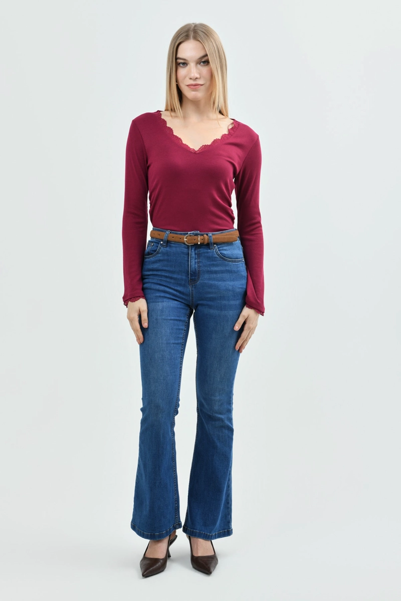 POLERA MUJER AJUSTADO FUCSIA - 4