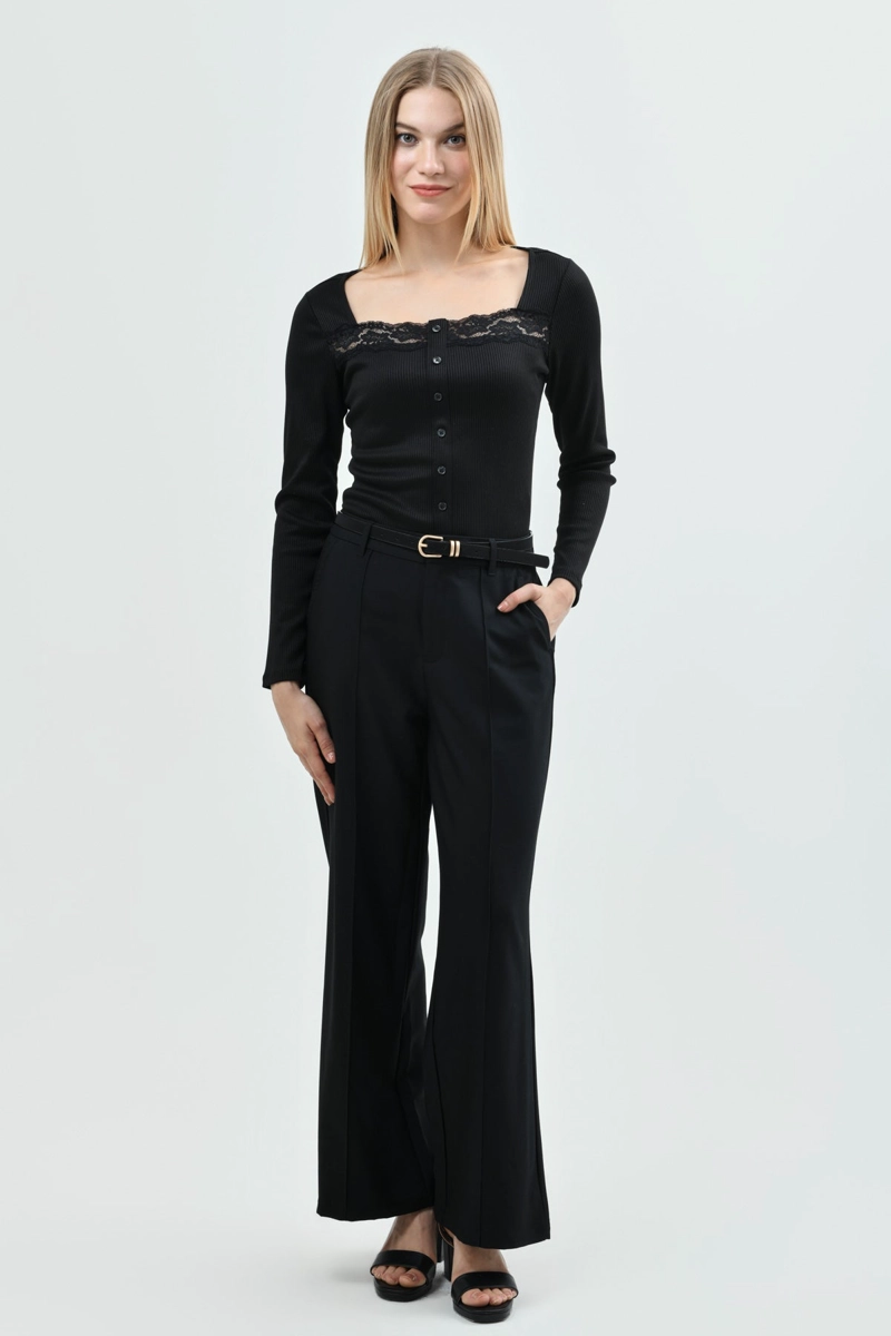 POLERA MUJER SLIM FIT NEGRO - 4