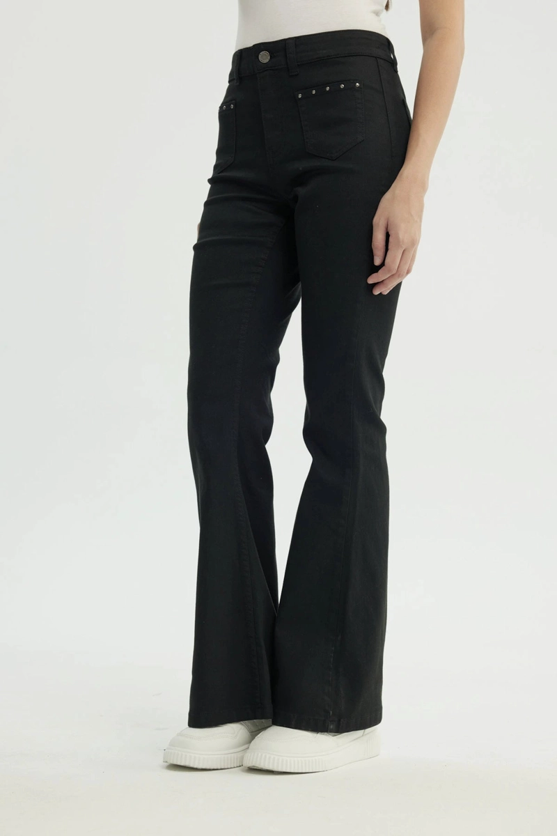 JEANS MUJER FLARE NEGRO - 2