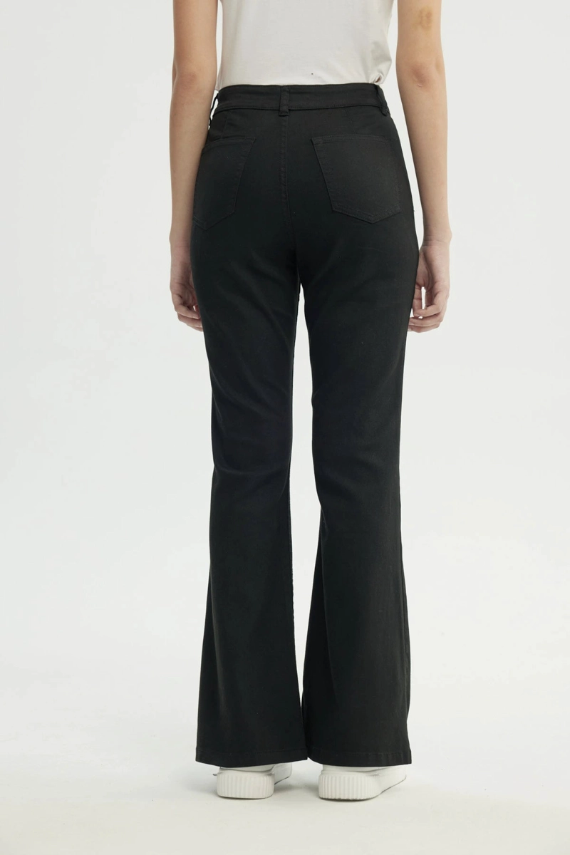 JEANS MUJER FLARE NEGRO - 3