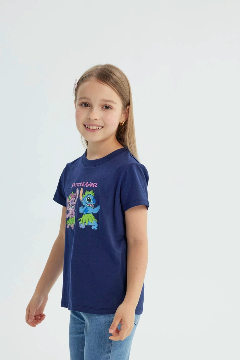 POLERA NIÑA LILO AND STITCH AZUL MARINO - 2