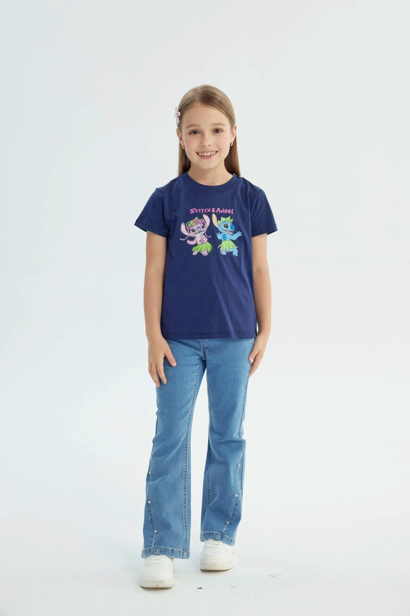 POLERA NIÑA LILO AND STITCH AZUL MARINO - 4
