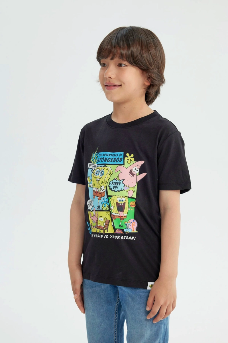 POLERA NIÑO BOB SPONJA NEGRO - 2