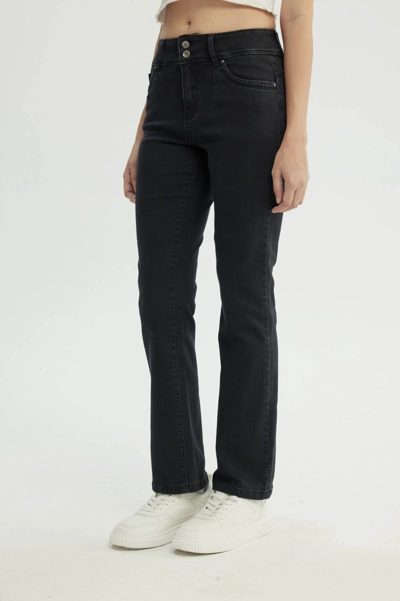 JEANS MUJER CALCE RECTO NEGRO - 2