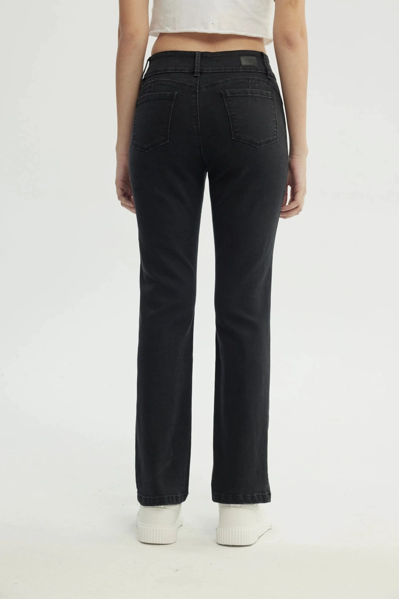 JEANS MUJER CALCE RECTO NEGRO - 3