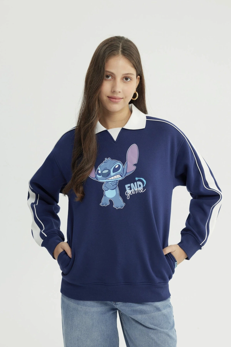 POLERON MUJER LILO & STITCH AZUL MARINO - 1