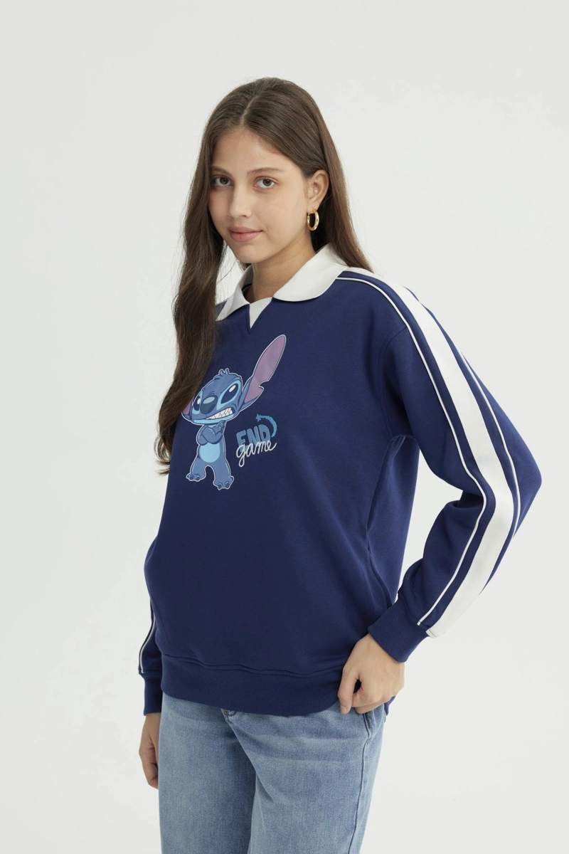 POLERON MUJER LILO & STITCH AZUL MARINO - 2
