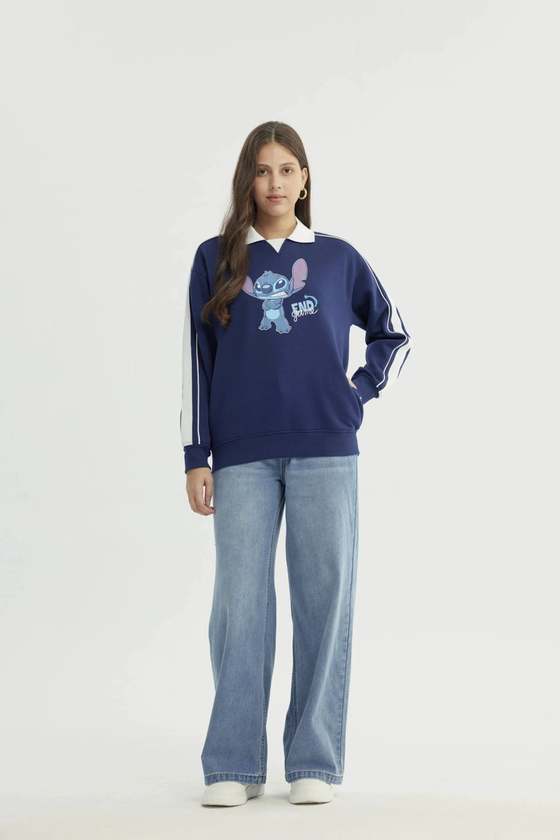 POLERON MUJER LILO & STITCH AZUL MARINO - 4