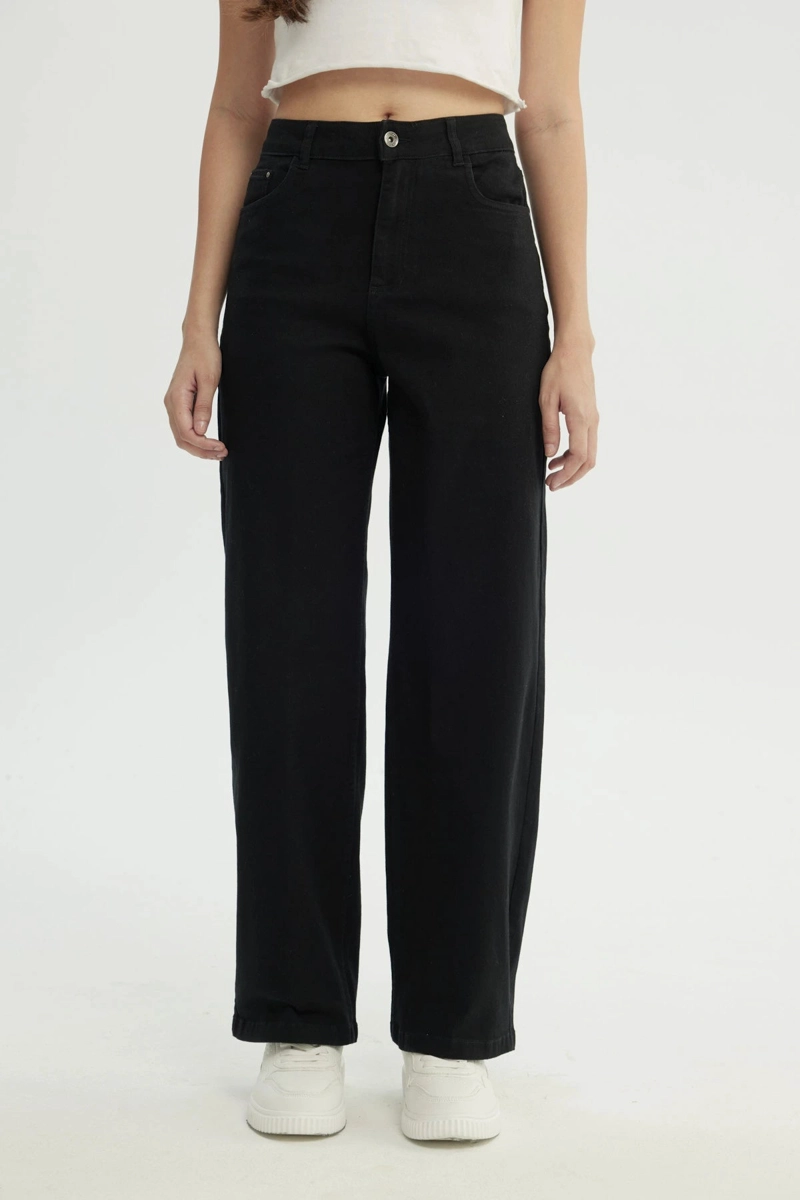 JEANS MUJER CALCE RECTO NEGRO