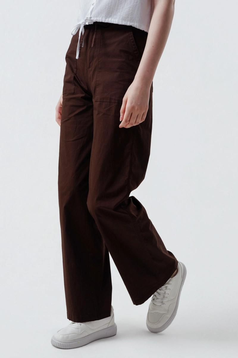PANTALON MUJER WIDE LEG CHOCOLATE - 2