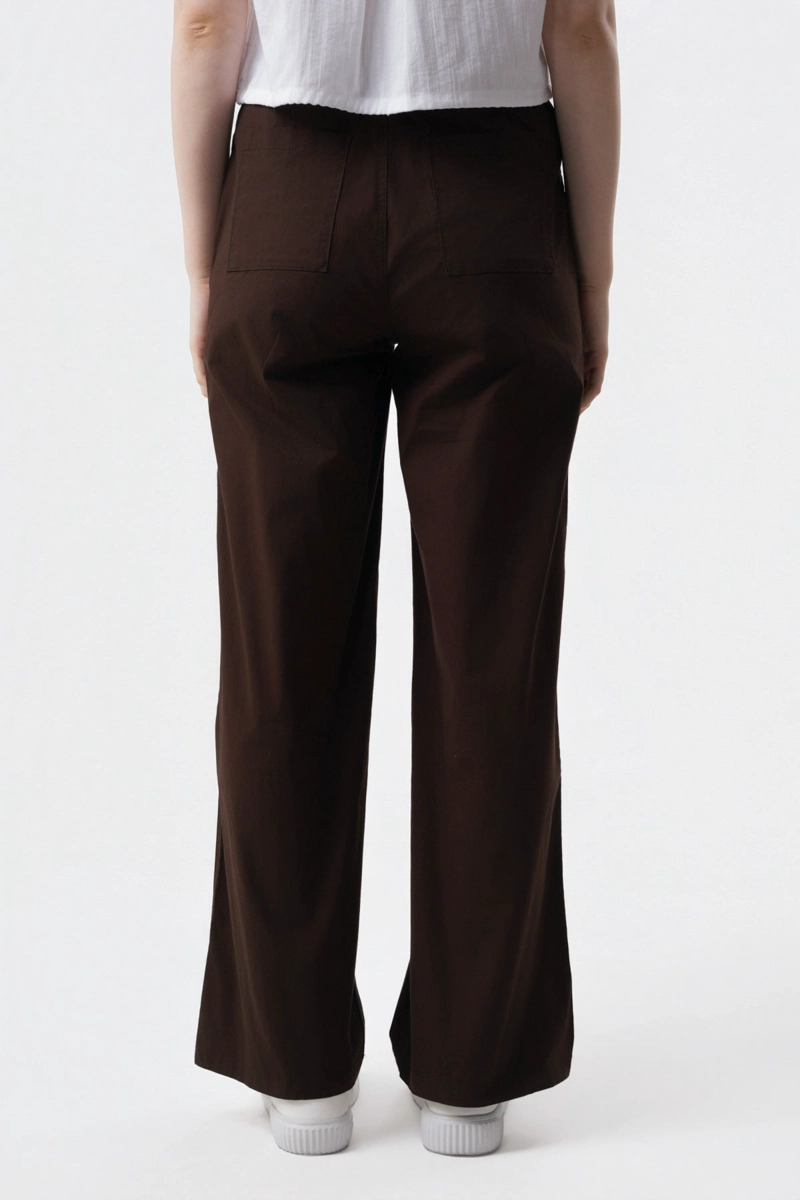 PANTALON MUJER WIDE LEG CHOCOLATE - 3