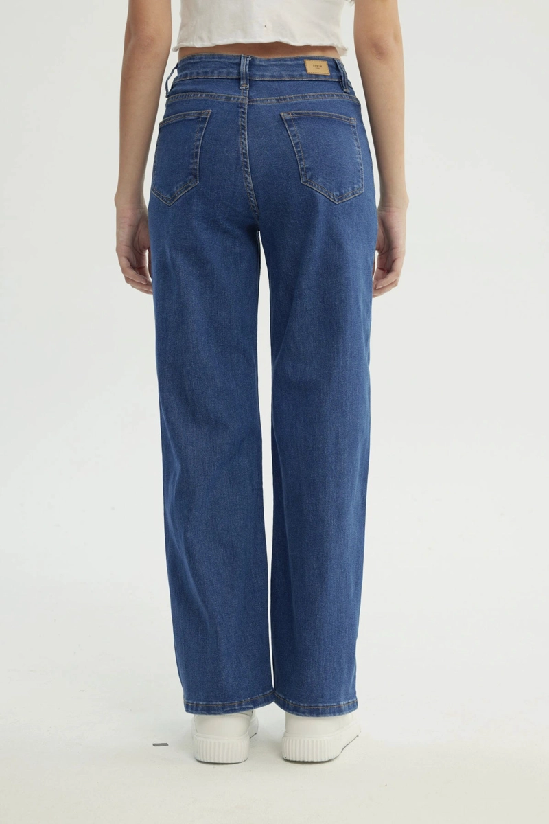 JEANS MUJER CALCE RECTO AZUL OSCURO - 3