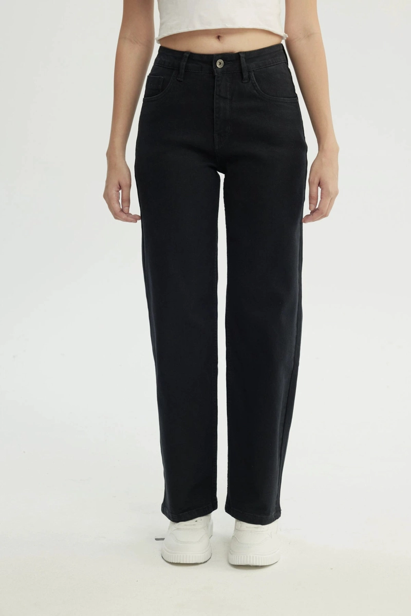 JEANS MUJER CALCE RECTO NEGRO - 1