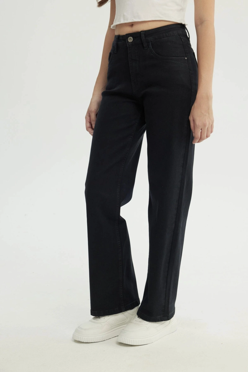 JEANS MUJER CALCE RECTO NEGRO - 2