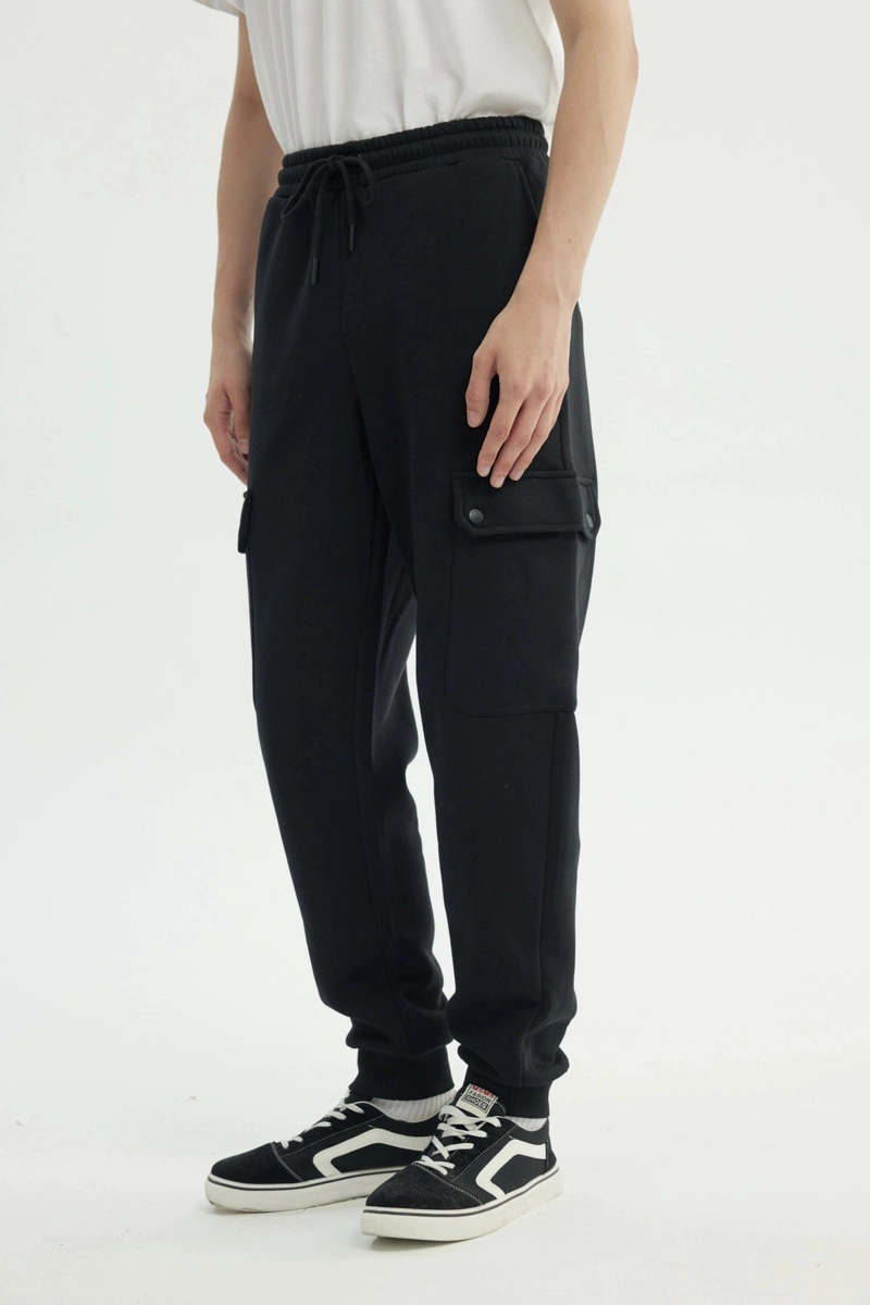PANTALON BUZO HOMBRE CLASICO NEGRO - 2