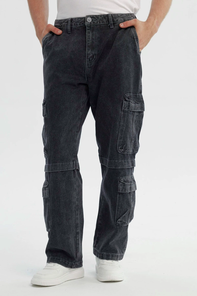 JEANS HOMBRE CALCE RECTO GRIS - 1