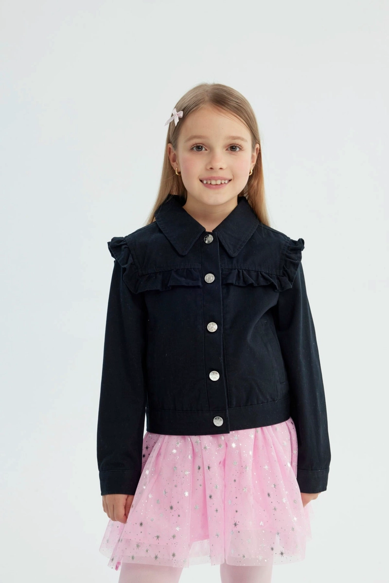 CHAQUETA NIÑA SLIM NEGRO - 1