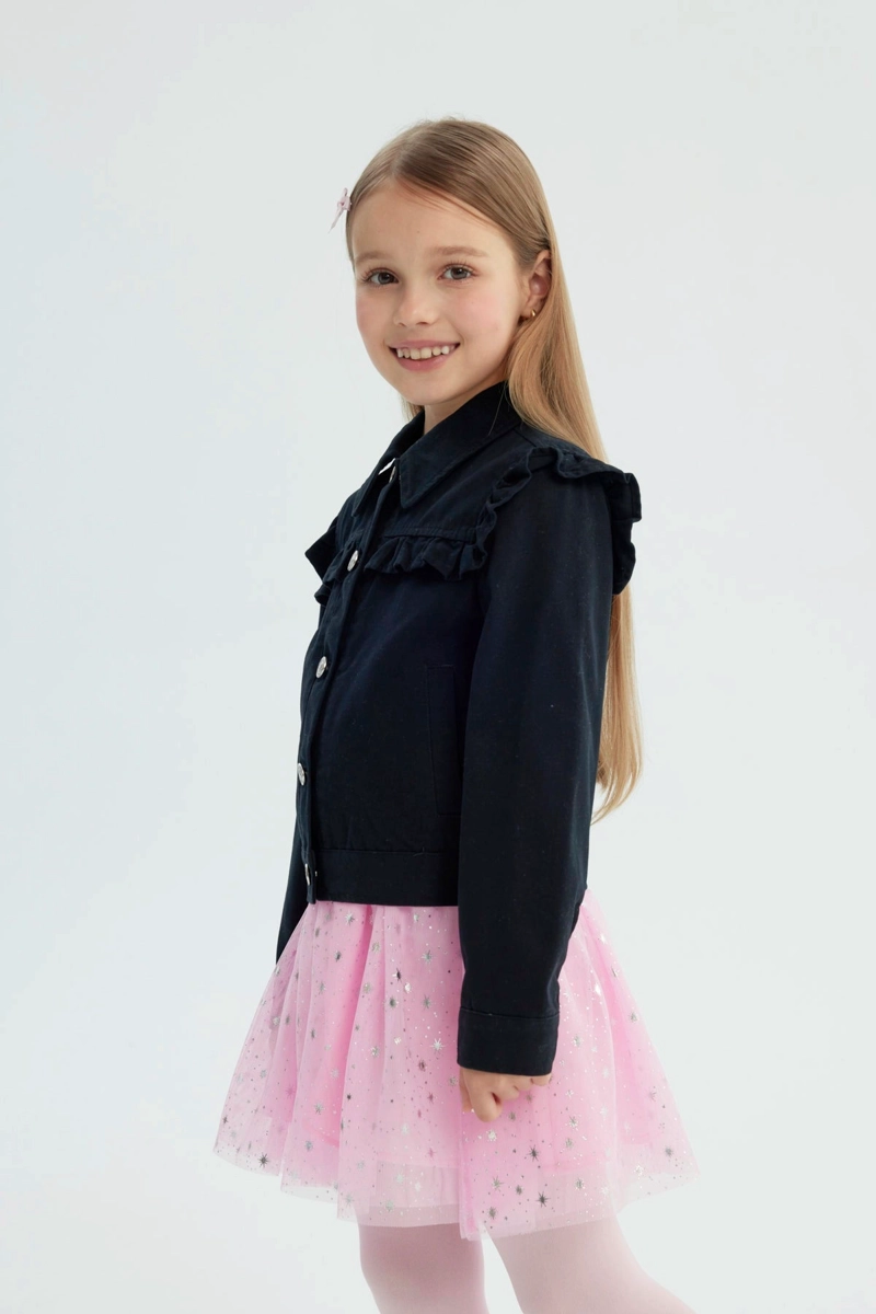 CHAQUETA NIÑA SLIM NEGRO - 2