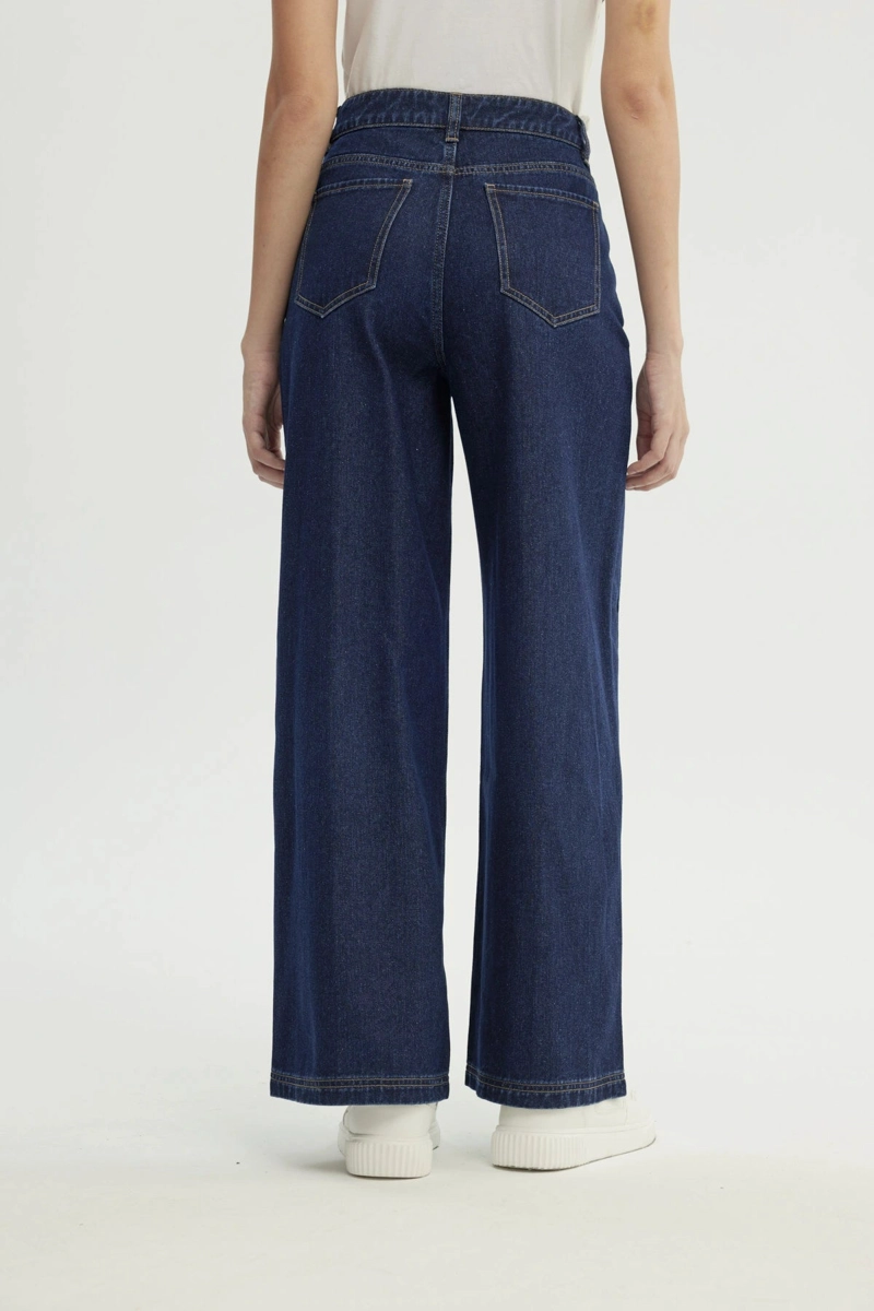 JEANS MUJER MODA WIDE LEG AZUL INDIGO - 3