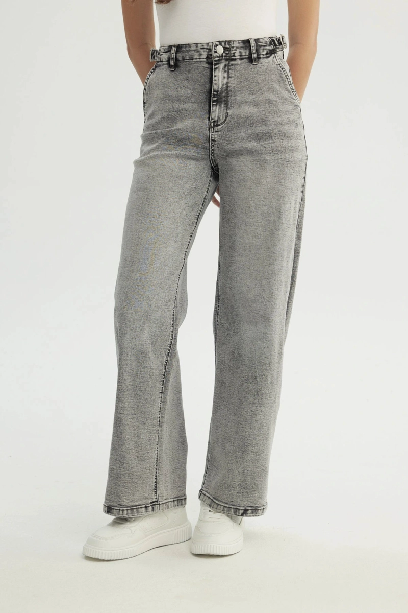 JEANS MUJER CALCE RECTO GRIS - 1