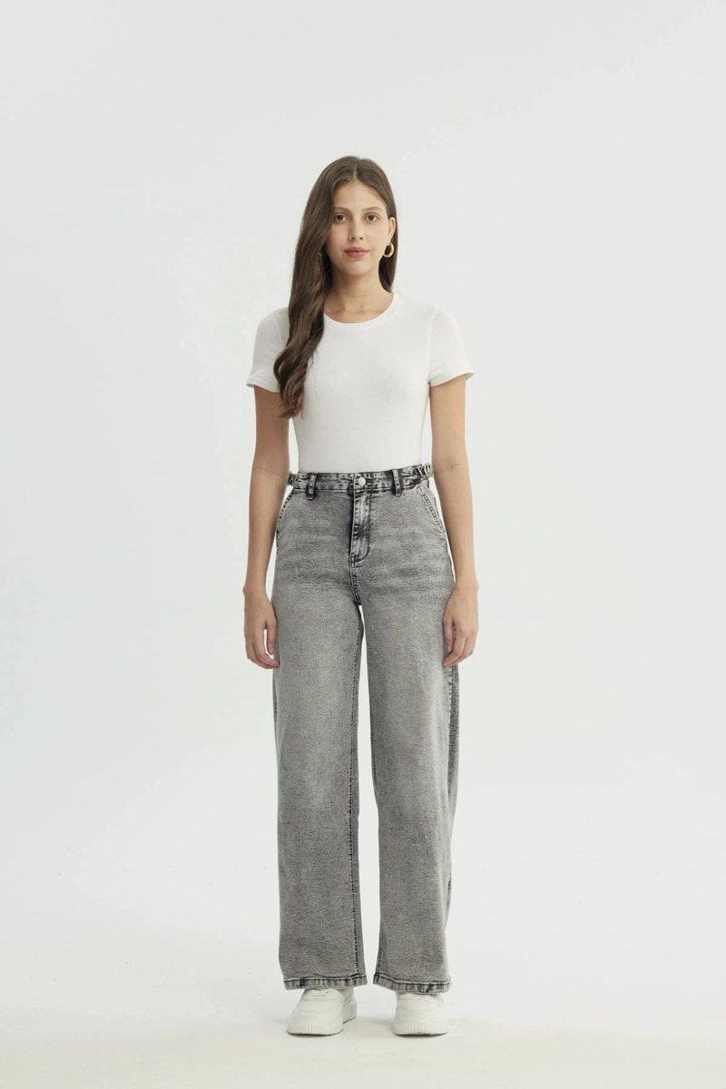 JEANS MUJER CALCE RECTO GRIS - 4