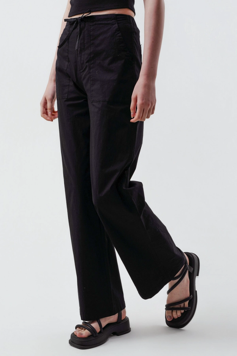 PANTALON MUJER WIDE LEG NEGRO - 2