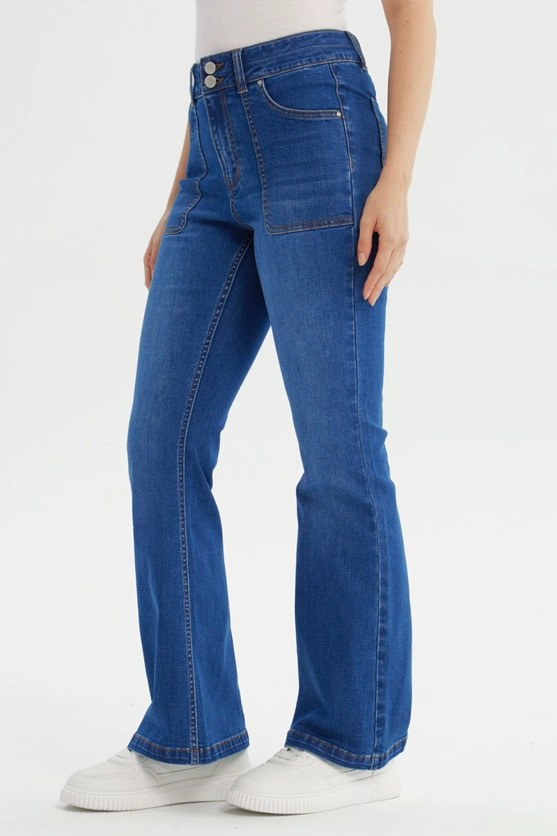 JEANS MUJER FLARE AZUL - 2
