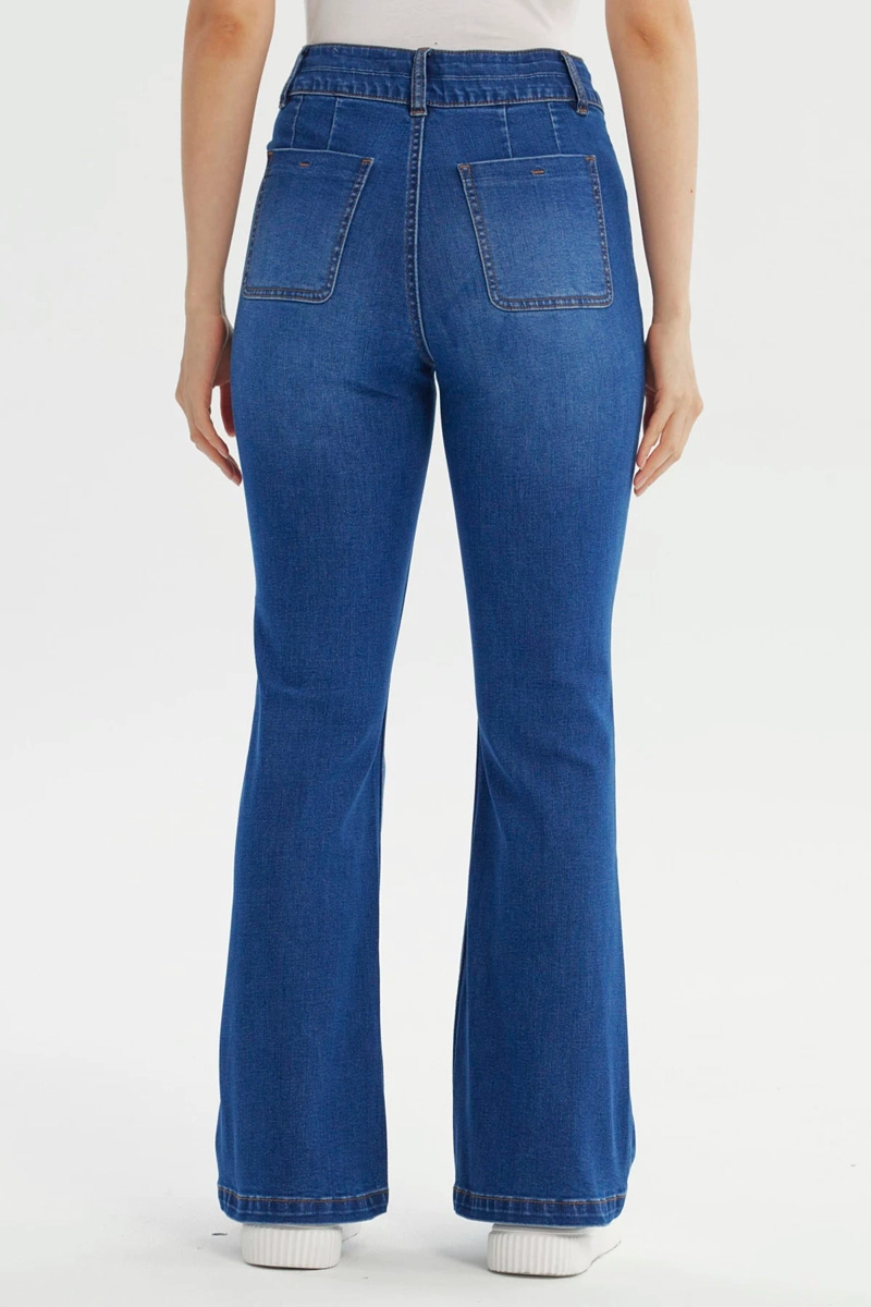 JEANS MUJER FLARE AZUL - 3